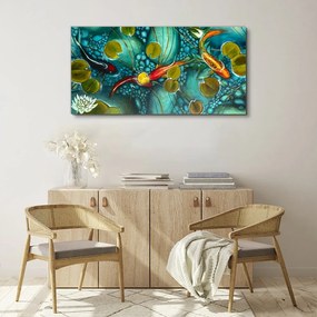 Obraz na plátne Ryby Koi Kvety Príroda