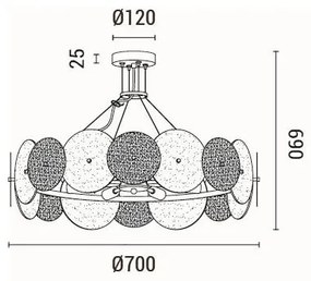Luster na lanku 8xE14/40W/230V