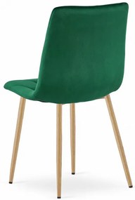 Jedálenská stolička LIBRA zamatová tmavozelená / drevené nohy