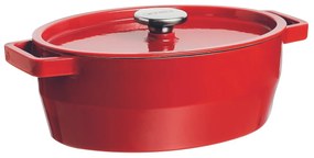 Pyrex Liatinový kastról s pokrievkou 6 l, 33 x 25 cm, červená, 6 l