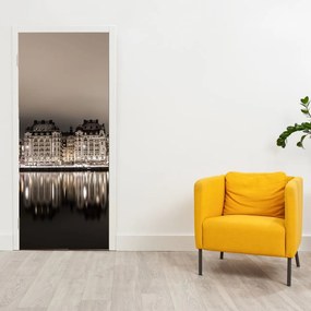 Fototapeta na dvere - Mesto v šere (95x205cm)