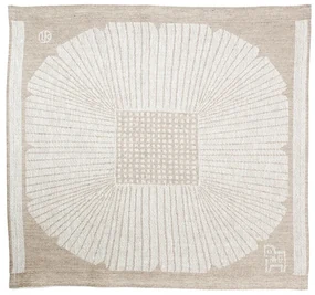 Ľanový obrus Anemone 35x35, bielo-ľanový