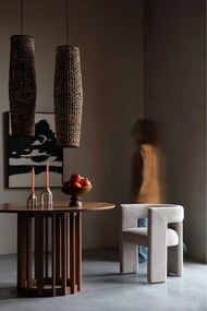 Krémovobiele čalúnené jedálenské kreslo s podrúčkami Medina – Dutchbone