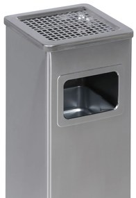 Odpadkový kôš s popolníkom a vnútornou nádobou, 11,5 l, nerez