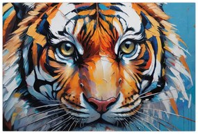 Obraz - Pohľad tigra, maľba (90x60 cm)