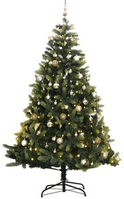 Umelý výklopný vianočný stromček 150 LED a sada gúľ 150 cm 3210304