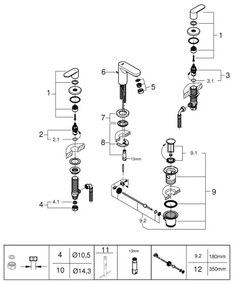 GROHE 20187000-Umývadlová trojotvorová batéria EUROSMART COSMOPOLITAN DN 15 chróm