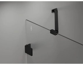 Mexen Lunar-B, výklopný sprchový kút ľavý 80 x 80 cm, 8mm číre sklo, čierny profil, 832-080-080-70-00-L