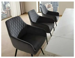 Jedálenská stolička Alcano Velvet, sivá