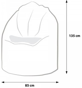 Sedací vak hruška biela EMI