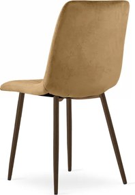 Jedálenská stolička LAVA zamatová, hnedá / hnedá