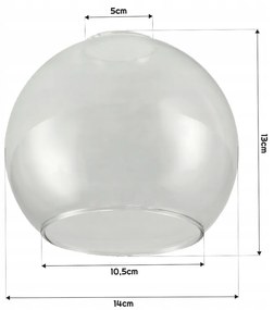 BERGE Sklenené závesné stropné svietidlo, LED E27 luster, priehľadná guľa