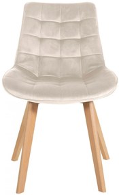 Stolička Brook - zamat - Krémová