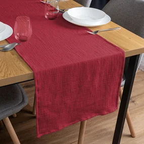 Biante Mušelínový behúň na stôl MSN-052 Malinovo červený 35x120 cm
