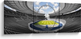 Obraz - futbalový štadión (s hodinami) (90x30 cm)
