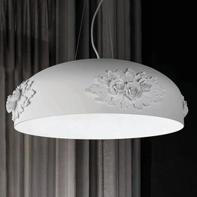 Závesné LED svietidlo Dame v bielej, 65 cm