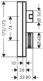 Axor Edge - Termostat pod omietku s uzatváracím a prepínacím ventilom - diamantový brus, chróm 46761000
