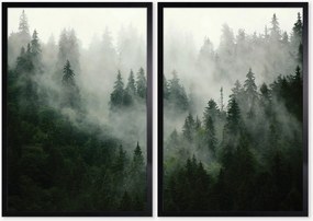 Nástenné dekorácie v ráme Whispering Pines, 2 ks