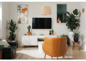 Závesné svietidlo Rattan, 1x ratanové tienidlo, (fi 20cm), w