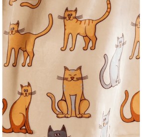 Baránková mikinová deka s rukávmi a kapucňou COLORED CATS krémová