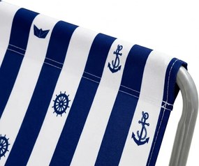 Skladacie plážové ležadlo SAND MARINE, bielo-modré