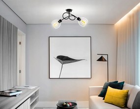 Stropná lampa LOFT s oblúkovým efektom 2xe27 sphere biela