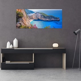 Obraz - Pláž Navagio, Grécko (120x50 cm)