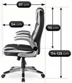 Vintino kancelárska otočná kožená stolička RONALD čierna