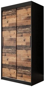Skriňa Old Wood T 100 Čierna/Old Style