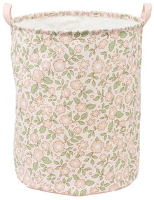 A Little Lovely Company - úložný kôš na hračky - kvetiny na ružovej