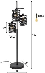 Stojaca lampa 82-93 3L Spindle  - Komfort-nábytok