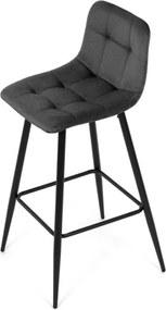 Barová stolička zamatová, sivá AUB-X7015 GREY2