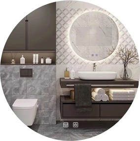 Rea Rea, nástenné LED zrkadlo, okrúhle, 60cm, zadné podsvietenie, HOM-02822