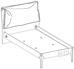 Študentská posteľ 120x200cm s vankúšom Veronica - dub svetlý/biela
