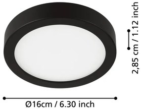Eglo 900637 - LED kúpeľňové stropné svietidlo FUEVA LED/11W/230V IP44 čierne