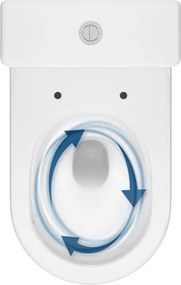 Cersanit Remo Square, hranaté kompaktné wc s WC sedadlom, vírivé splachovanie, biela lesklá, K3029-001