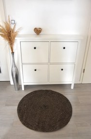 Čierny prírodný okrúhly jutový koberec - 90 cm