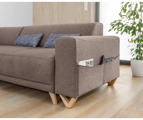 Hnedá rozkladacia/s úložným priestorom rohová pohovka (ľavý roh/do L) Classy Sophie – Miuform
