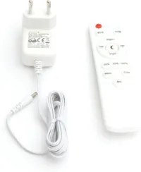 Biela stojaca LED lampa s manuálnym a diaľkovým ovládaním