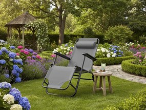 CH Záhradné skladacie relaxačné kreslo Nois - sivá