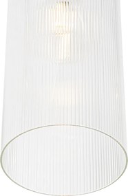 Art Deco závesné svietidlo zlaté so sklom 7-žiarovkové - Laura