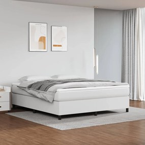 Boxspring posteľ s matracom biela 180x200 cm umelá koža 3144621