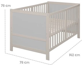 Sivá postieľka s nastaviteľnou výškou 70x140 cm Easy Sleep – Roba