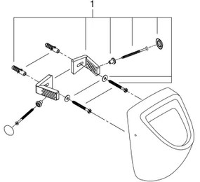 GROHE 39438000 - Pisoár BAU CERAMIC 337 × 355 × 552 mm keramika/biela