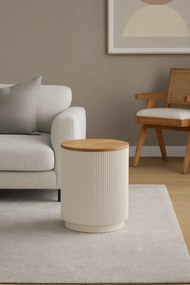 Odkladací stolík Stilig ST581 40 cm z masívu ecru/brest