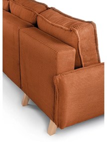 Variabilná oranžová menčestrová rozkladacia rohová pohovka Tori – Bonami Selection