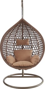 Závěsné houpací křeslo Houseland Imogen hnědé L
