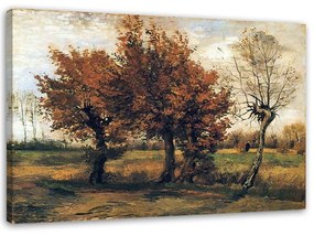 Obraz na plátně REPRODUKCE Podzimní krajina Van Gogh, - 60x40 cm
