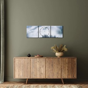 Obraz - Stromy v hmle (s hodinami) (90x30 cm)