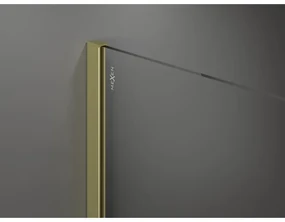 Mexen Kioto, sprchová zástena Walk-In 70 x 200 cm, 8mm číre sklo čierny vzor, zlatý matný profil, 800-070-101-55-70